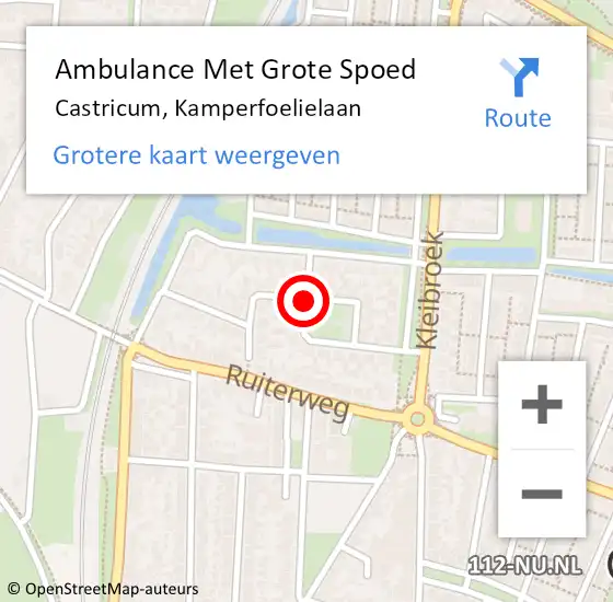 Locatie op kaart van de 112 melding: Ambulance Met Grote Spoed Naar Castricum, Bremlaan op 29 augustus 2018 10:48