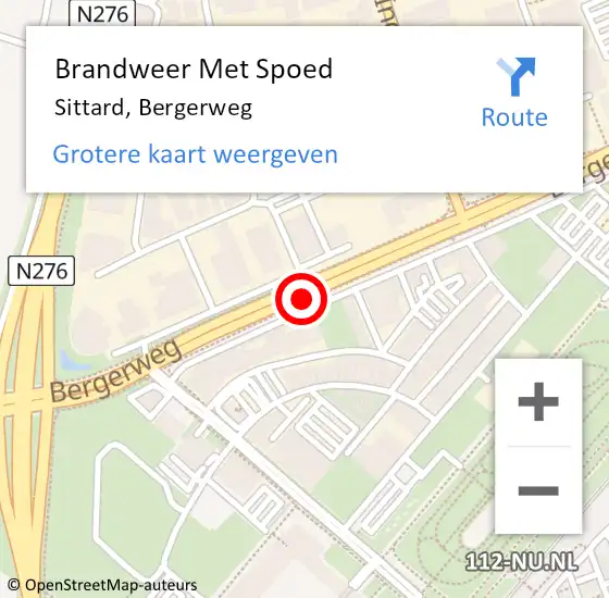 Locatie op kaart van de 112 melding: Brandweer Met Spoed Naar Sittard, Bergerweg op 29 augustus 2018 15:30