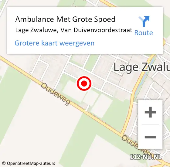 Locatie op kaart van de 112 melding: Ambulance Met Grote Spoed Naar Lage Zwaluwe, Van Duivenvoordestraat op 29 augustus 2018 23:50