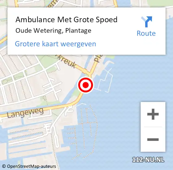 Locatie op kaart van de 112 melding: Ambulance Met Grote Spoed Naar Oude Wetering, Plantage op 31 augustus 2018 11:25