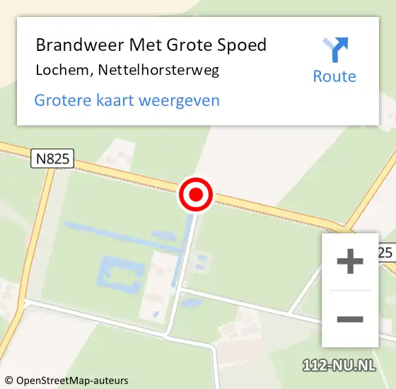 Locatie op kaart van de 112 melding: Brandweer Met Grote Spoed Naar Lochem, Nettelhorsterweg op 31 augustus 2018 18:00