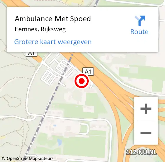 Locatie op kaart van de 112 melding: Ambulance Met Spoed Naar Eemnes, Rijksweg op 31 augustus 2018 18:26