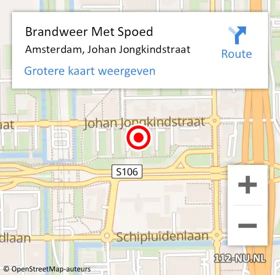 Locatie op kaart van de 112 melding: Brandweer Met Spoed Naar Amsterdam, Johan Jongkindstraat op 1 september 2018 01:25