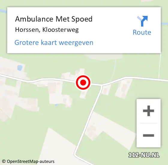 Locatie op kaart van de 112 melding: Ambulance Met Spoed Naar Horssen, Kloosterweg op 2 september 2018 15:09