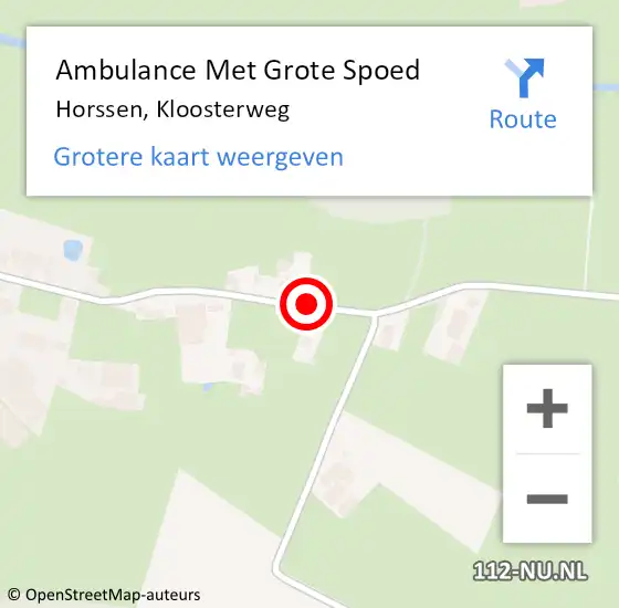 Locatie op kaart van de 112 melding: Ambulance Met Grote Spoed Naar Horssen, Kloosterweg op 2 september 2018 15:23