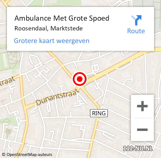 Locatie op kaart van de 112 melding: Ambulance Met Grote Spoed Naar Roosendaal, Dominestraat op 2 september 2018 19:06
