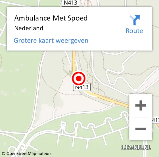 Locatie op kaart van de 112 melding: Ambulance Met Spoed Naar Nederland op 3 september 2018 11:45