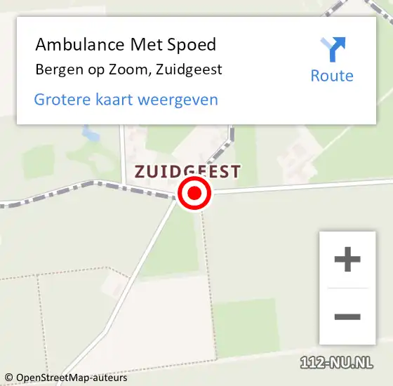 Locatie op kaart van de 112 melding: Ambulance Met Spoed Naar Bergen op Zoom, Zuidgeest op 3 september 2018 13:32