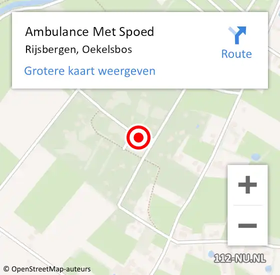Locatie op kaart van de 112 melding: Ambulance Met Spoed Naar Rijsbergen, Oekelsbos op 4 september 2018 21:30