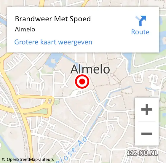Locatie op kaart van de 112 melding: Brandweer Met Spoed Naar Almelo op 4 september 2018 22:18