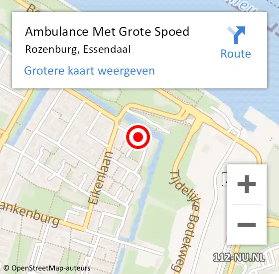 Locatie op kaart van de 112 melding: Ambulance Met Grote Spoed Naar Rozenburg, Essendaal op 4 september 2018 23:29
