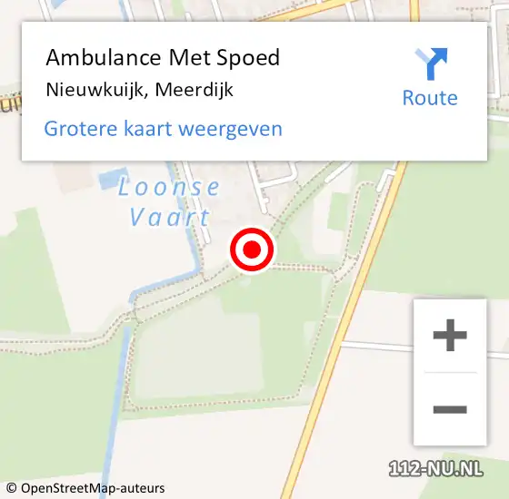 Locatie op kaart van de 112 melding: Ambulance Met Spoed Naar Nieuwkuijk, Meerdijk op 5 september 2018 09:21