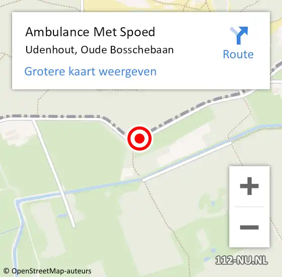 Locatie op kaart van de 112 melding: Ambulance Met Spoed Naar Udenhout, Oude Bosschebaan op 5 september 2018 12:14