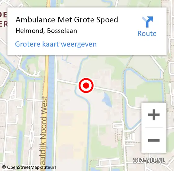 Locatie op kaart van de 112 melding: Ambulance Met Grote Spoed Naar Helmond, Bosselaan op 5 september 2018 21:05