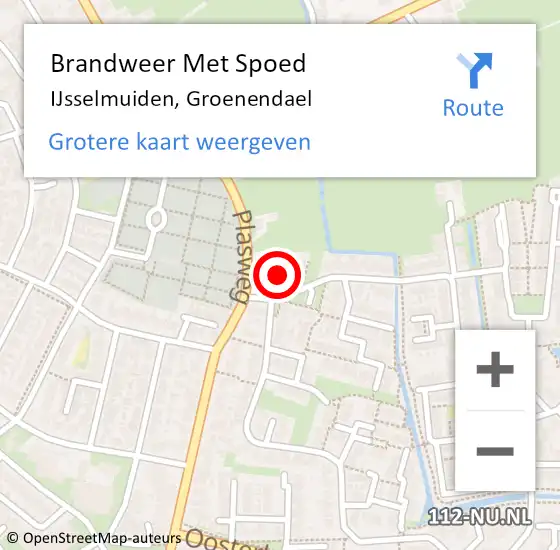 Locatie op kaart van de 112 melding: Brandweer Met Spoed Naar IJsselmuiden, Groenendael op 6 september 2018 10:28