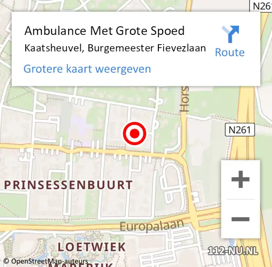Locatie op kaart van de 112 melding: Ambulance Met Grote Spoed Naar Kaatsheuvel, Burgemeester Fievezlaan op 6 september 2018 13:48