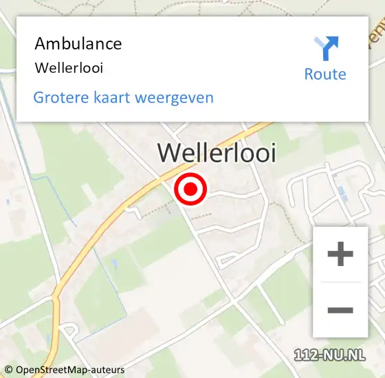 Locatie op kaart van de 112 melding: Ambulance Wellerlooi op 7 september 2018 10:24