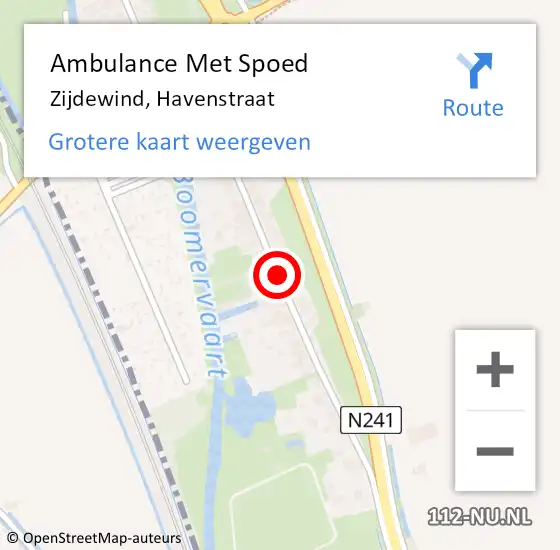 Locatie op kaart van de 112 melding: Ambulance Met Spoed Naar Zijdewind, Havenstraat op 7 september 2018 10:53