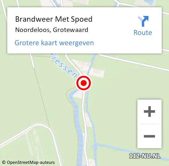 Locatie op kaart van de 112 melding: Brandweer Met Spoed Naar Noordeloos, Grotewaard op 7 september 2018 10:59