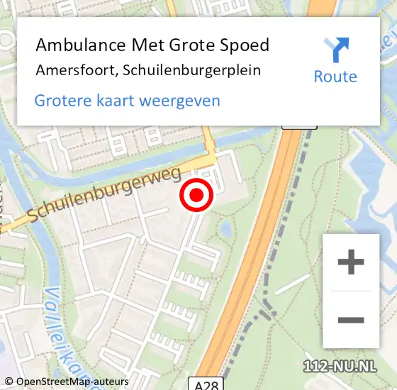 Locatie op kaart van de 112 melding: Ambulance Met Grote Spoed Naar Amersfoort, Schuilenburgerplein op 7 september 2018 16:25