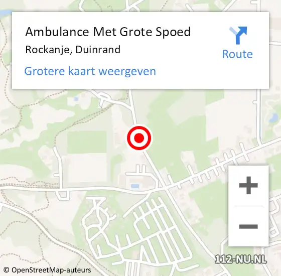 Locatie op kaart van de 112 melding: Ambulance Met Grote Spoed Naar Rockanje, Duinrand op 7 september 2018 22:16