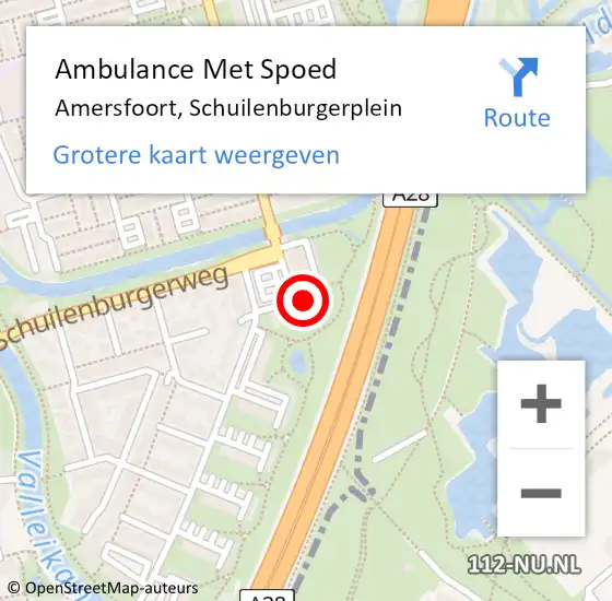 Locatie op kaart van de 112 melding: Ambulance Met Spoed Naar Amersfoort, Schuilenburgerplein op 7 september 2018 23:57
