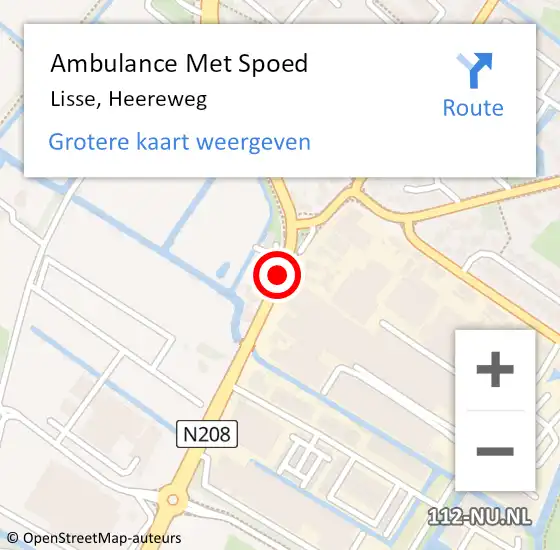Locatie op kaart van de 112 melding: Ambulance Met Spoed Naar Lisse, Heereweg op 8 september 2018 09:51