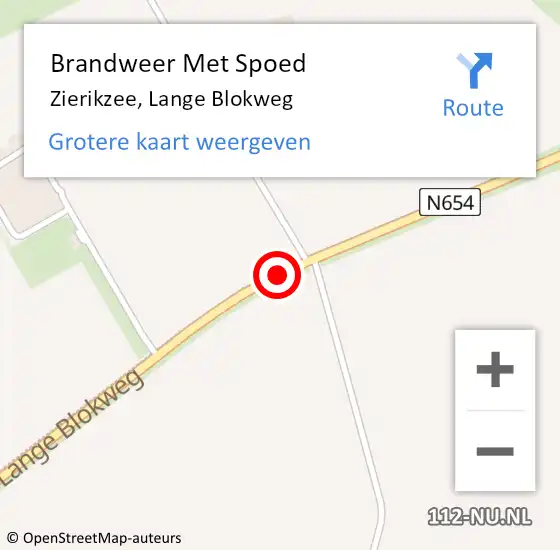 Locatie op kaart van de 112 melding: Brandweer Met Spoed Naar Zierikzee, Lange Blokweg op 8 september 2018 12:32
