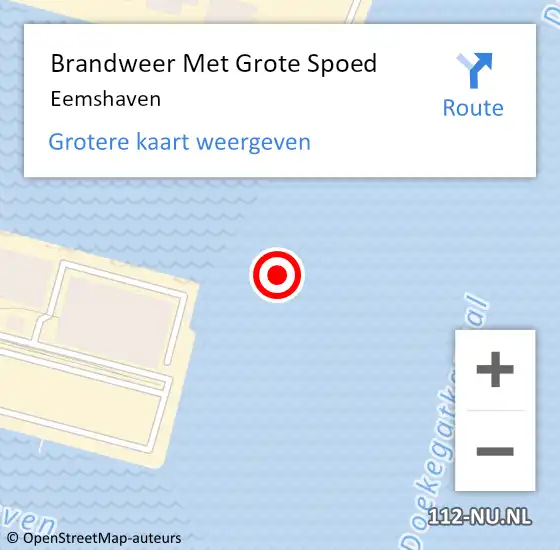 Locatie op kaart van de 112 melding: Brandweer Met Grote Spoed Naar Eemshaven op 8 september 2018 16:54
