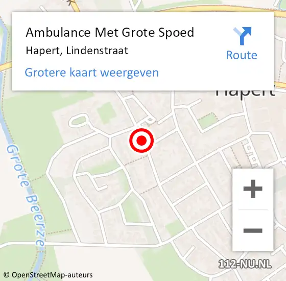 Locatie op kaart van de 112 melding: Ambulance Met Grote Spoed Naar Hapert, Lindenstraat op 8 september 2018 17:18