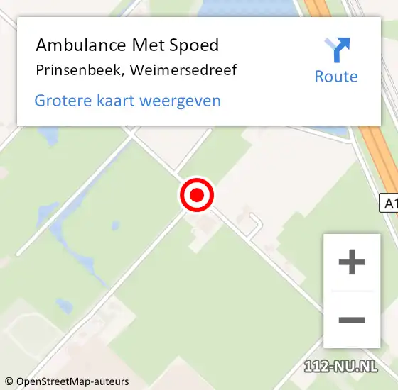Locatie op kaart van de 112 melding: Ambulance Met Spoed Naar Prinsenbeek, Weimersedreef op 8 september 2018 23:54