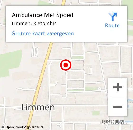 Locatie op kaart van de 112 melding: Ambulance Met Spoed Naar Limmen, Rietorchis op 9 september 2018 04:00