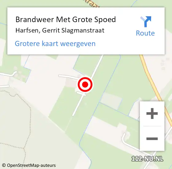 Locatie op kaart van de 112 melding: Brandweer Met Grote Spoed Naar Harfsen, Gerrit Slagmanstraat op 9 september 2018 14:50
