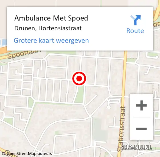 Locatie op kaart van de 112 melding: Ambulance Met Spoed Naar Drunen, Hortensiastraat op 9 september 2018 15:00