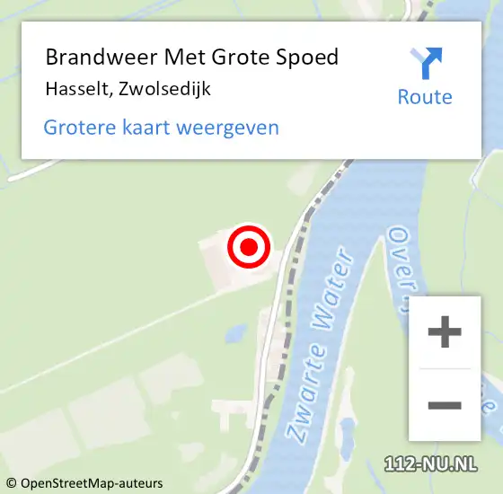 Locatie op kaart van de 112 melding: Brandweer Met Grote Spoed Naar Hasselt, Zwolsedijk op 8 maart 2014 15:17