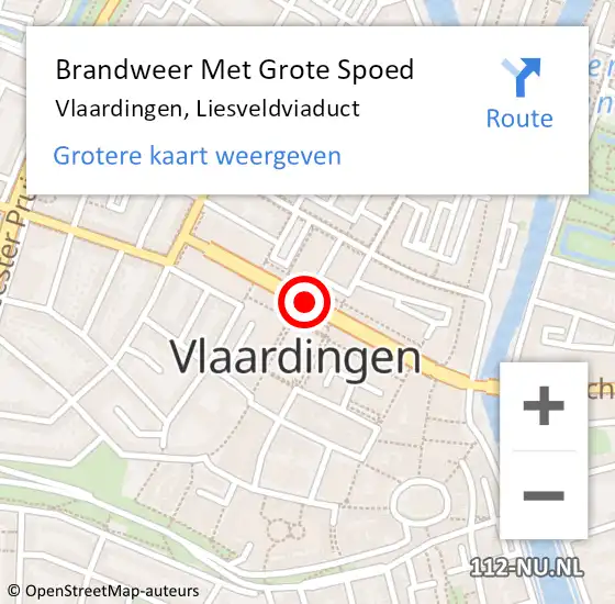 Locatie op kaart van de 112 melding: Brandweer Met Grote Spoed Naar Vlaardingen, Liesveldviaduct op 10 september 2018 04:54
