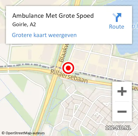 Locatie op kaart van de 112 melding: Ambulance Met Grote Spoed Naar Goirle, A2 op 10 september 2018 08:18