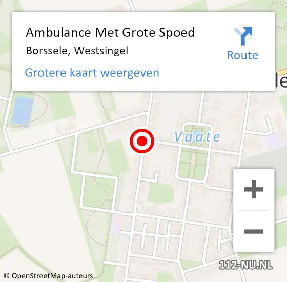 Locatie op kaart van de 112 melding: Ambulance Met Grote Spoed Naar Borssele, Westsingel op 10 september 2018 12:28