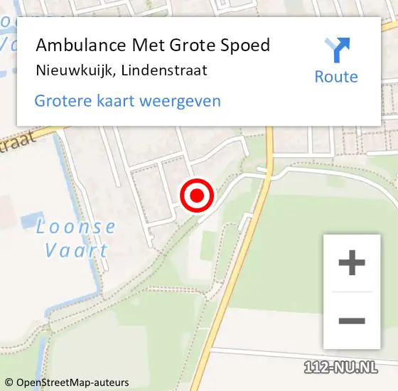 Locatie op kaart van de 112 melding: Ambulance Met Grote Spoed Naar Nieuwkuijk, Lindenstraat op 10 september 2018 19:27