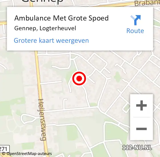 Locatie op kaart van de 112 melding: Ambulance Met Grote Spoed Naar Gennep, Logterheuvel op 11 september 2018 06:03