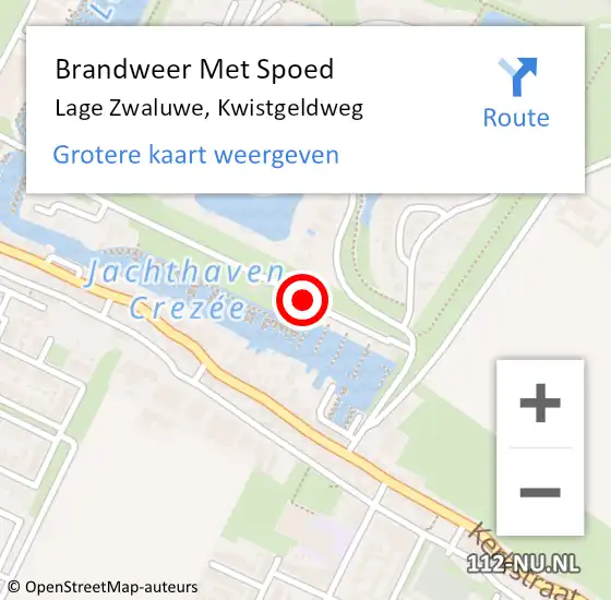 Locatie op kaart van de 112 melding: Brandweer Met Spoed Naar Lage Zwaluwe, Kwistgeldweg op 11 september 2018 07:45