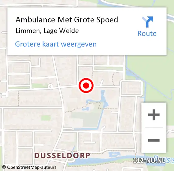Locatie op kaart van de 112 melding: Ambulance Met Grote Spoed Naar Limmen, Lage Weide op 11 september 2018 09:42