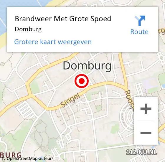 Locatie op kaart van de 112 melding: Brandweer Met Grote Spoed Naar Domburg op 11 september 2018 15:58