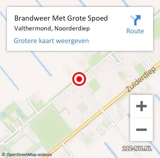 Locatie op kaart van de 112 melding: Brandweer Met Grote Spoed Naar Valthermond, Noorderdiep op 11 september 2018 17:59