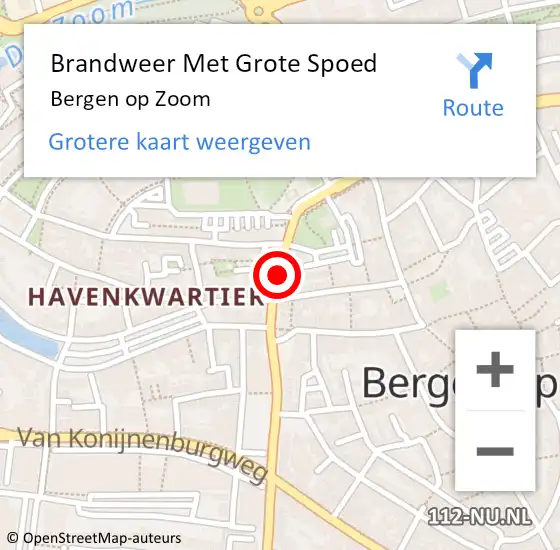 Locatie op kaart van de 112 melding: Brandweer Met Grote Spoed Naar Bergen op Zoom op 11 september 2018 20:44