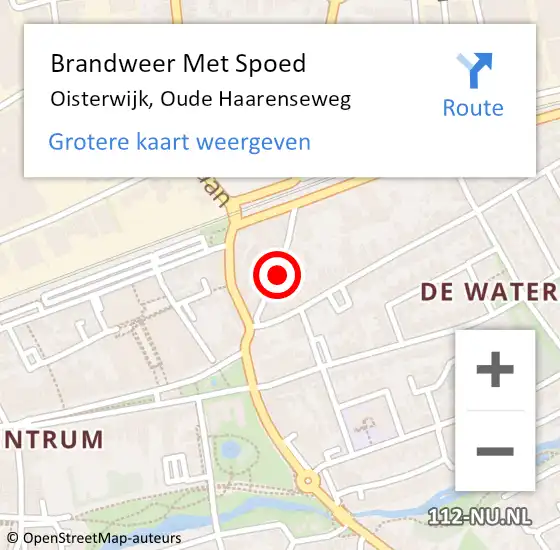 Locatie op kaart van de 112 melding: Brandweer Met Spoed Naar Oisterwijk, Oude Haarenseweg op 12 september 2018 06:18
