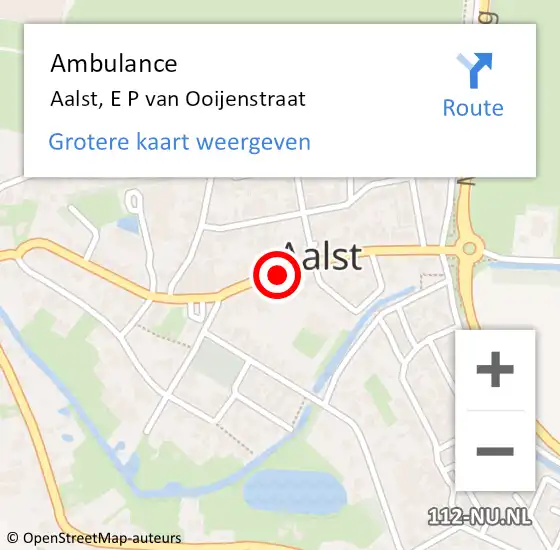 Locatie op kaart van de 112 melding: Ambulance Aalst, E P van Ooijenstraat op 12 september 2018 09:55