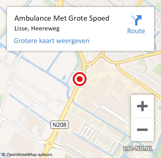 Locatie op kaart van de 112 melding: Ambulance Met Grote Spoed Naar Lisse, Heereweg op 12 september 2018 18:11