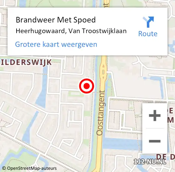 Locatie op kaart van de 112 melding: Brandweer Met Spoed Naar Heerhugowaard, Van Troostwijklaan op 12 september 2018 20:04