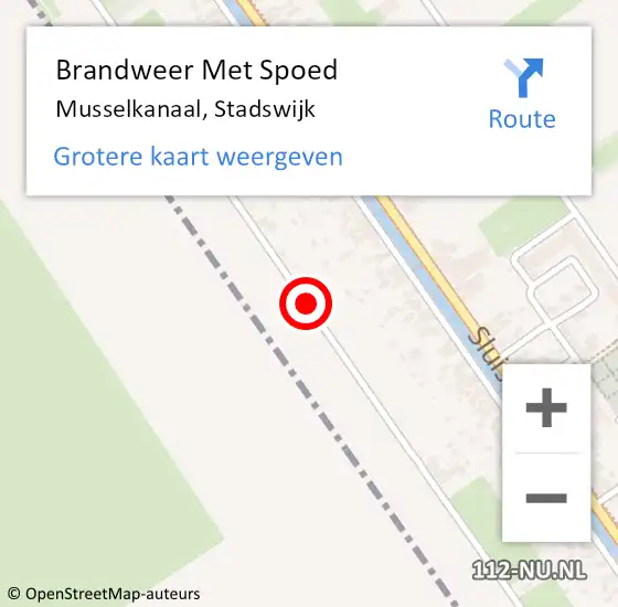 Locatie op kaart van de 112 melding: Brandweer Met Spoed Naar Musselkanaal, Stadswijk op 12 september 2018 20:19